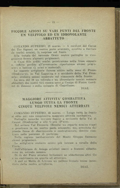 Il diario della nostra guerra : bollettini ufficiali dell'esercito e della marina